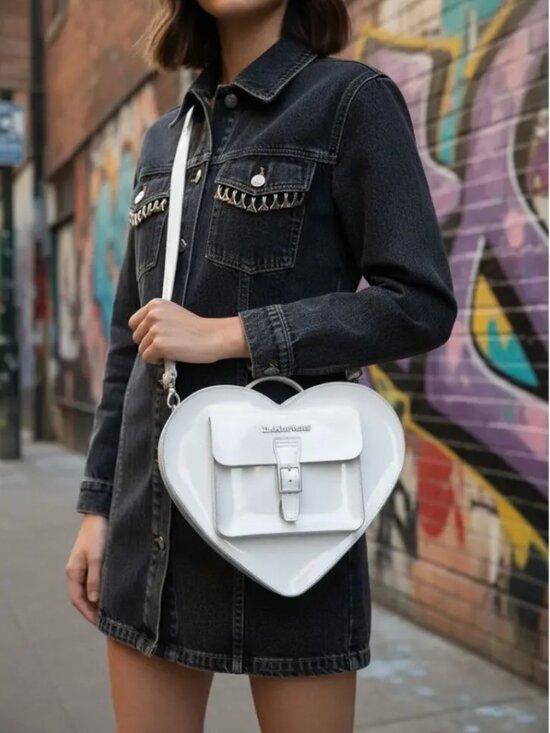 Dr Martens Purse White Heart Shaped Kiev Leather Adaptable Backpack Crossbody main image 5